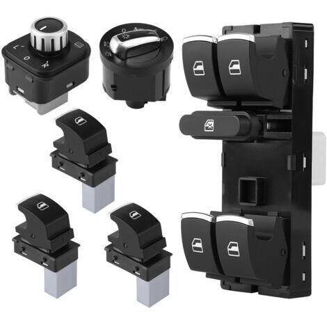 Juego de 6 interruptores cromados para faros, ventanas y espejos, para B6 CC MK5 MK6