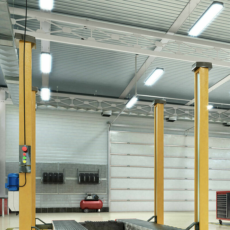 

Juego de 6 lámparas LED de techo para la industria de la luz del día, iluminación para pasillos de almacén, iluminación para sótanos 6400