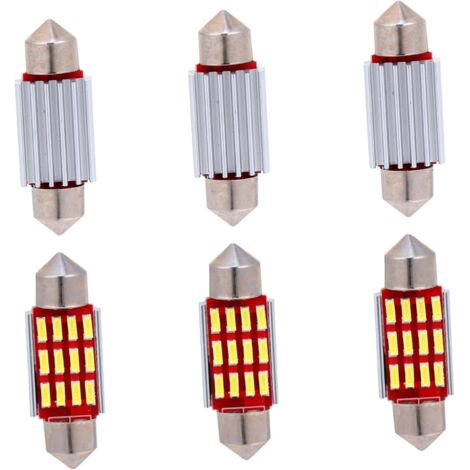 Juego de 6 luces de techo y matrícula, luces LED para matrícula de coche, iluminación con bombillas LED de xenón [Clase de eficiencia energética A+]