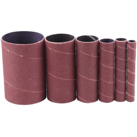 Juego de 6 manguitos de lijado YMYNY de 115 mm, grano 120 (12/20/25/38/55/80 mm)