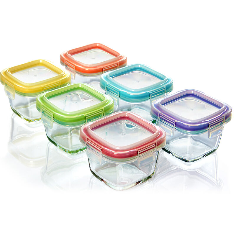 

Klarstein - Juego de 6 minicajas de conservación de alimentos de 160 ml, aptas para el lavavajillas y a prueba de fugas