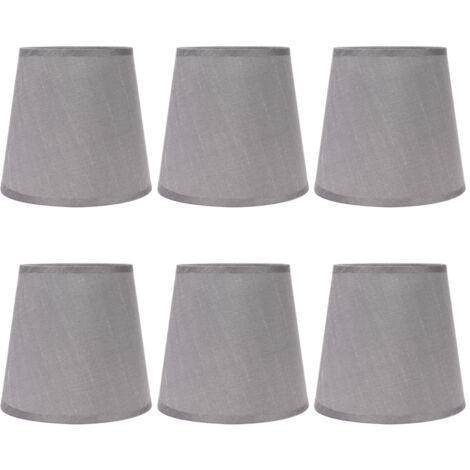 Juego de 6 pantallas de tela modernas y sencillas para lámparas de araña o apliques de pared con base de rosca E14.