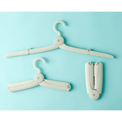Juego de 6 perchas de plástico plegables, resistentes al viento y que ahorran espacio, para ropa de viaje, camping, escuela, familia, niños y armario (verde)