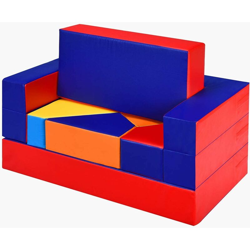 

Juego de 6 Piezas Bloques de Construcción de Espuma Sofá Multiuso Figuras de Juguete Educativo para Niños