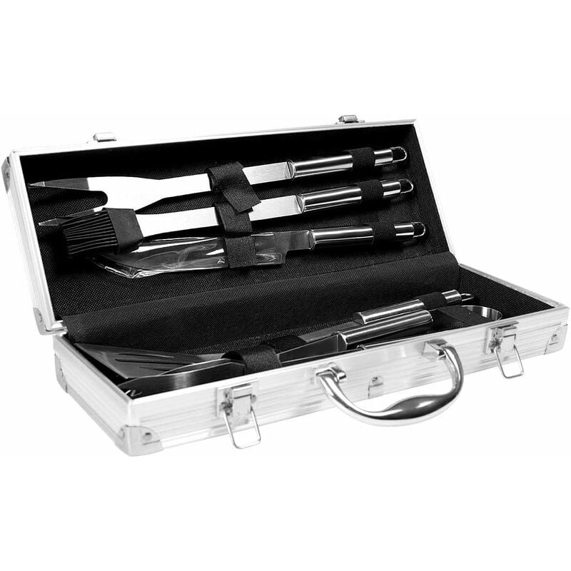 

Costway - Juego de 6 Piezas Herramientas para Barbacoa Utensilios Parrilla Barbacoa Accesorios de Acero Inoxidable con Estuche de Transporte para