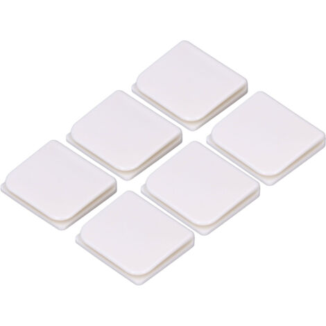 Juego de 6 pinzas blancas autoadhesivas para cortina de ducha, resistentes a salpicaduras y al viento, ideales para baños y dormitorios, 4,5 x 5 cm.