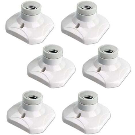 Juego de 6 portalámparas de techo con rosca E27, CA 220-240 V, soporte para bombillas LED, base de techo E27