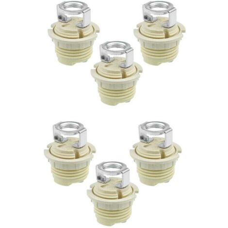 Juego de 6 portalámparas G9 de cerámica roscada de alta calidad (anillo sólido) compatibles con lámparas halógenas, LED y CFL.