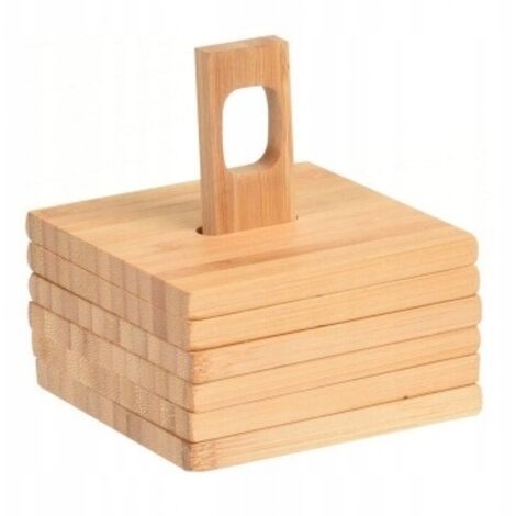 Juego de 6 posavasos de cristal con soporte
