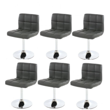 Juego de 6 sillas de comedor en sintética gris CDS04267
