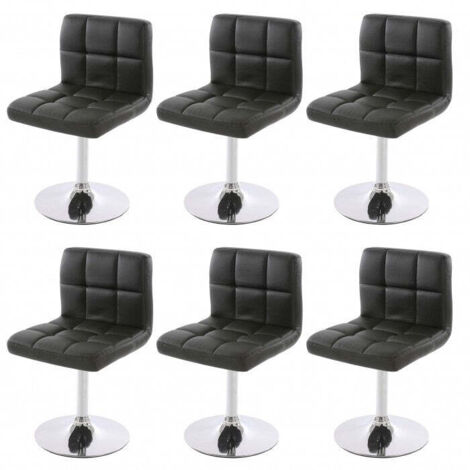 Juego de 6 sillas de comedor en sintética negra CDS04268
