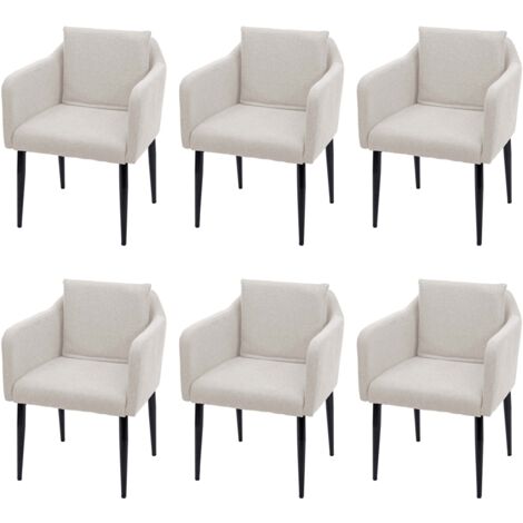 Juego de 6 sillas de comedor modernas y confortables en tela/textil crema 040002124