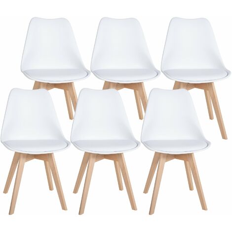 Juego de 6 sillas de comedor Ramsey Blanco