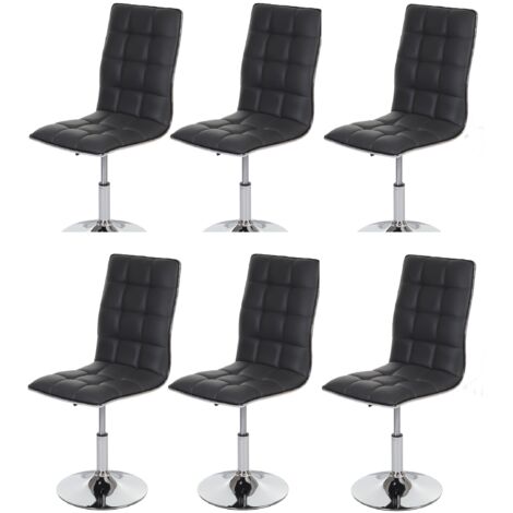 Juego de 6 sillas de comedor regulables en altura en sintética gris CDS04292