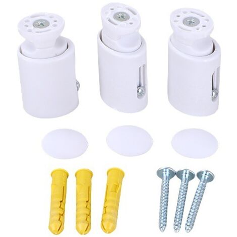 Juego de 6 soportes de pared para radiador, soportes de montaje para toallero, material ABS, distancia ajustable de 75 a 95 mm, capacidad de 90 kg, montaje en pared para radiador eléctrico, soporte pa