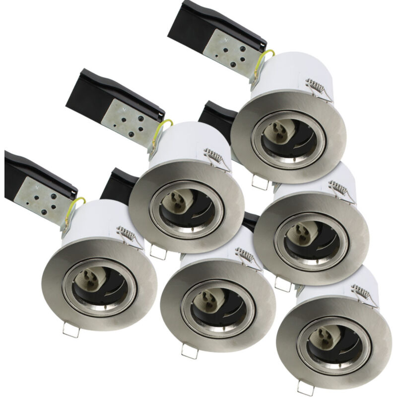 

Eclairage Design - Juego de 6 Spot Ceiling BBC acero cepillado giratorio diam 100