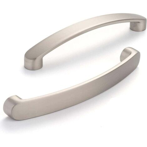 Juego de 6 tiradores cromados para muebles de cocina, níquel cepillado, distancia entre centros de 128 mm.