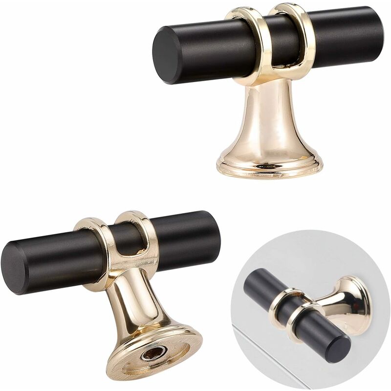 

Juego de 6 tiradores para muebles Negro Longitud total 5 cm Con 12 tornillos
