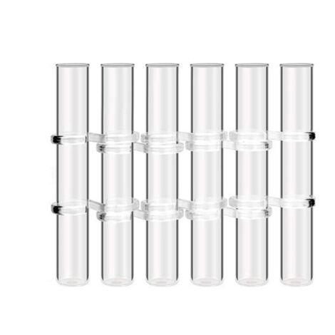 Juego de 6 tubos de ensayo de vidrio transparente para jarrones con bisagra, para decoración del hogar, tamaño L