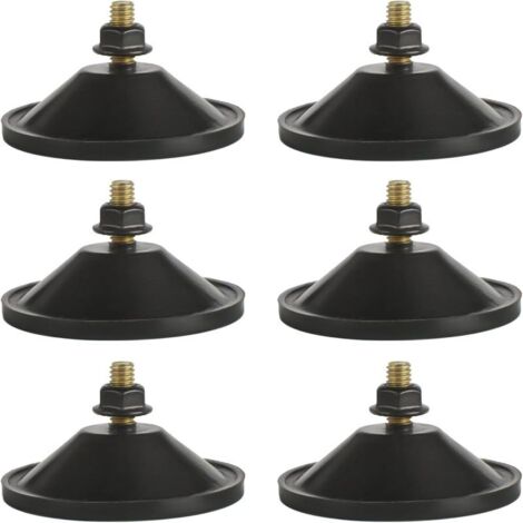 Juego de 6 ventosas de vacío de 5,5 mm con gancho de cristal negro y varilla roscada M6 x 14. Soporte de ventosa de cristal negro.