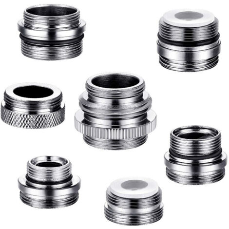 Juego de 7 adaptadores de grifo, adaptador de latón para aireador de fregadero de cocina, adaptador macho a hembra para manguera de jardín, filtro de agua