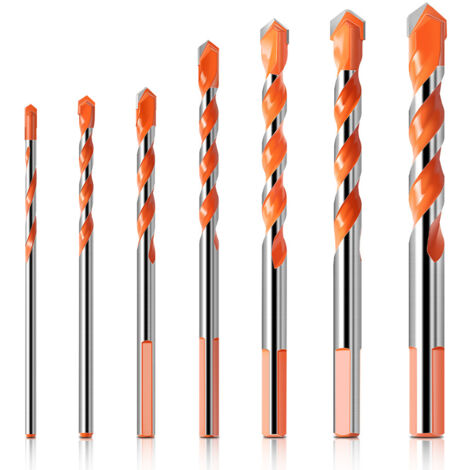 Juego de 7 brocas de diamante para azulejos Ø 3-12 mm, brocas helicoidales para vidrio, brocas para azulejos con vástago hexagonal para vidrio, metal y ladrillo.