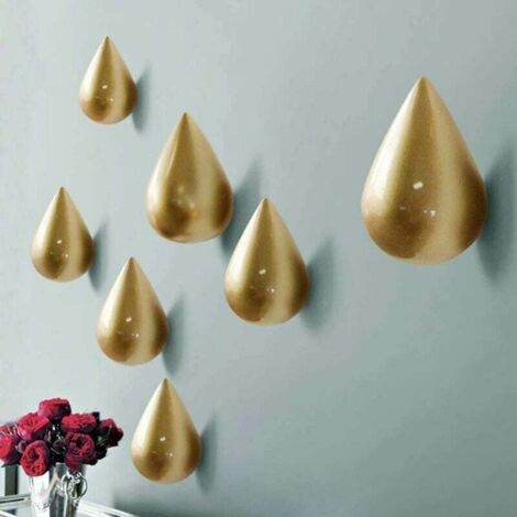 Juego de 7 percheros creativos con forma de gota de agua para colgar en la pared, decoración moderna para bolsos, sombreros, ropa y llaves