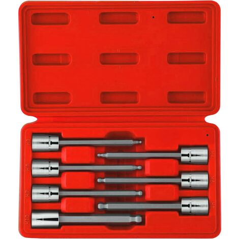 JUEGO DE 7 PUNTAS HEXAGONALES ESFERICAS EXTRALARGAS 3/8"