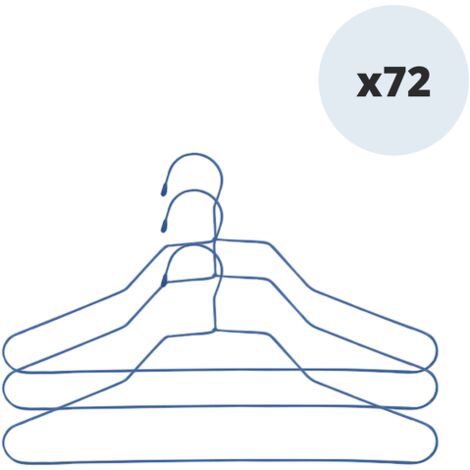 Juego de 72 perchas de acero plastificado MSV