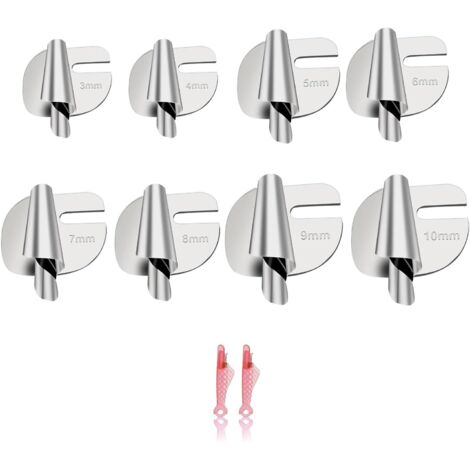 Juego de 8 accesorios de costura, prensatelas para dobladillo enrollado de 3/4/5/6/7/8/9/10 mm, prensatelas plateados para máquinas de coser, con enhebrador de agujas, para proyectos de costura a máqu