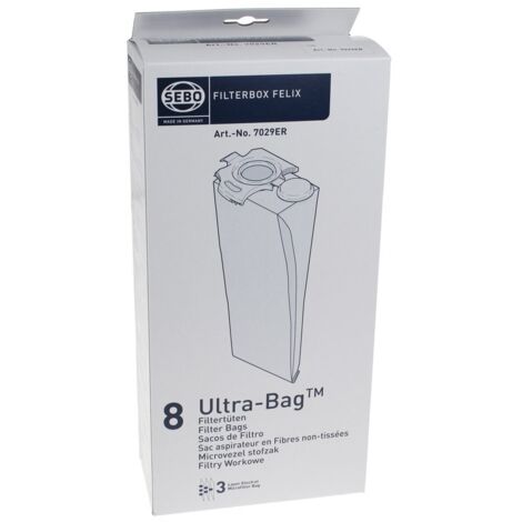 Juego de 8 bolsas para aspiradora para aspiradora SEBO 5093ER