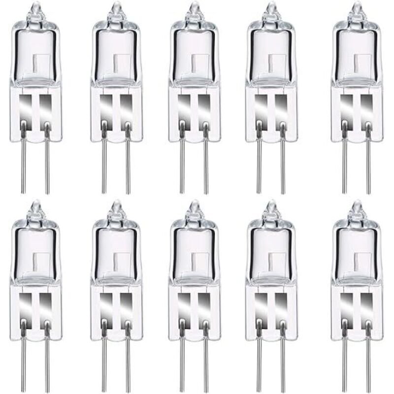 Juego de 8 bombillas halógenas G4, bombilla G4 blanca cálida 12 V 20 W, 2800 K, 240 lm, regulable, lámpara halógena G4, lámpara de cápsula