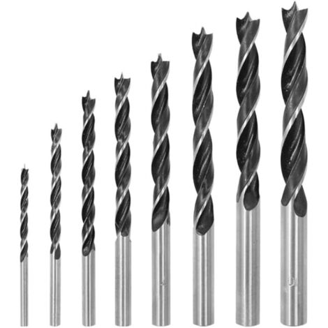 Juego de 8 brocas helicoidales para madera, accesorios para taladro/destornillador, brocas helicoidales profesionales para madera blanda y dura.