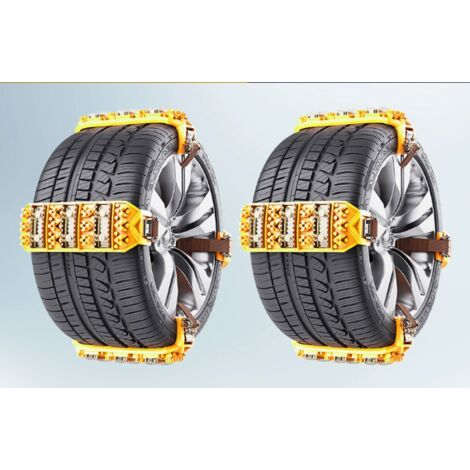 Juego de 8 cadenas de nieve universales antideslizantes de emergencia para coches, camiones y todoterrenos, aptas para neumáticos de 165 mm a 265 mm.