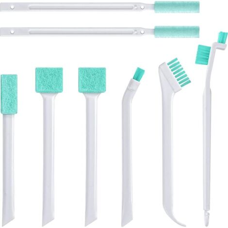 Juego de 8 cepillos de limpieza para el hogar, juego de herramientas para limpieza de grietas, adecuado para pequeños limpiadores de detalles para limpiar grietas, esquinas y espacios pequeños.