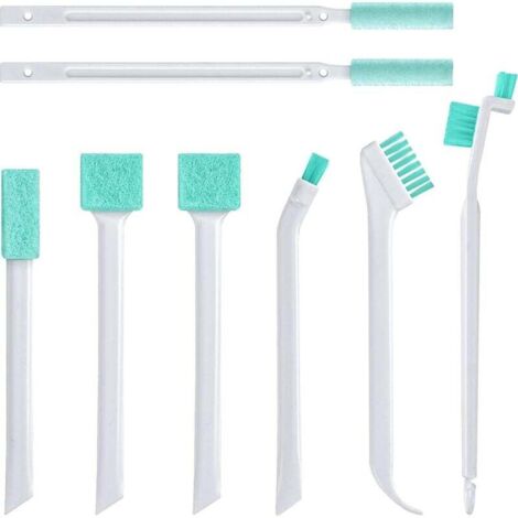 Juego de 8 cepillos de limpieza para el hogar, juego de herramientas para limpieza de grietas, adecuado para pequeños limpiadores de detalles para limpiar grietas, esquinas y espacios pequeños.