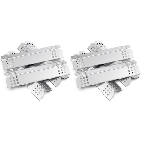 Juego de 8 difusores de calor universales de 38,1 cm, repuestos universales para barra aromatizante, compatibles con la mayoría de parrillas de gas y placas de barbacoa (acero inoxidable).