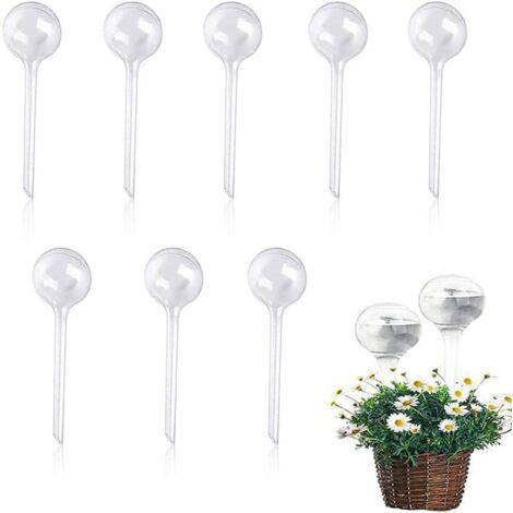 Juego de 8 globos de riego transparentes, juego de riego para macetas de plástico, sistema de riego automático, sistema de riego por goteo, aspersor de globo, apto para plantas de jardín.