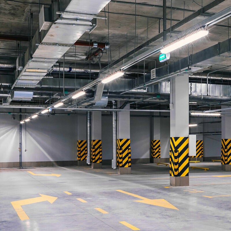 

8x luz LED para bañera lámpara de sótano luz iluminación de habitación húmeda 18W 6400K (blanco frío) habitación húmeda IP65 garaje taller de coche