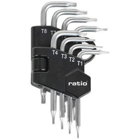 Juego de 8 llaves acodada Torx micro Ratio -