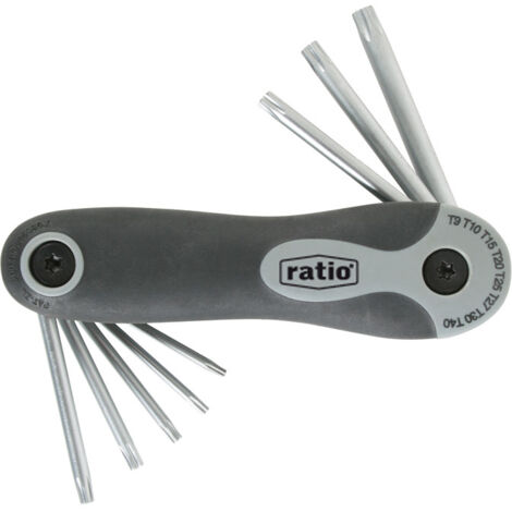 Juego de 8 llaves acodada Torx tipo navaja Ratio -