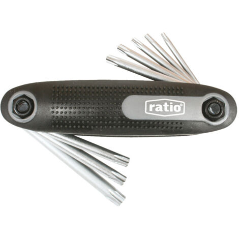 Juego de 8 llaves acodadas Torx tipo navaja plegable Ratio -