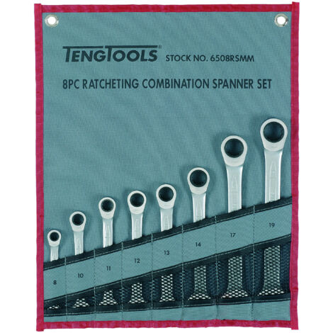 Juego de 8 llaves combinadas con carraca reversible TENGTOOLS