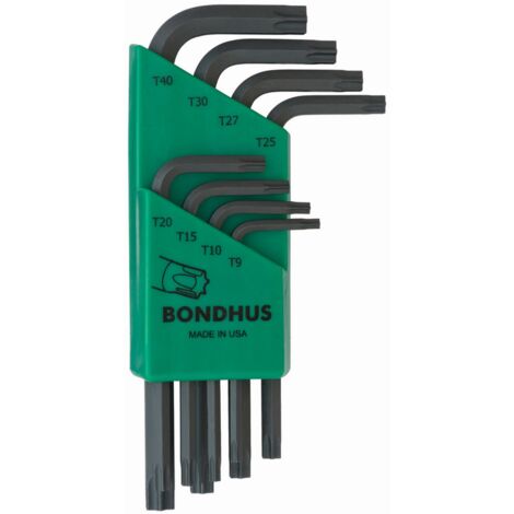 Juego de 8 llaves en L Torx cortas T9-T40 Bondhus 31734