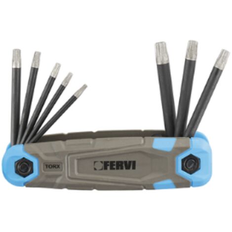 Juego de 8 llaves torx T9-T40 con punta de diamante Fervi 0558/TX