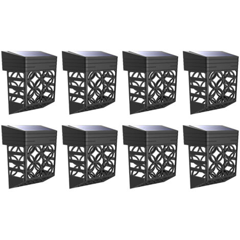 Juego de 8 luces solares LED para cercas, iluminación decorativa para jardín, postes, patios, puertas de entrada, escalones y escaleras.