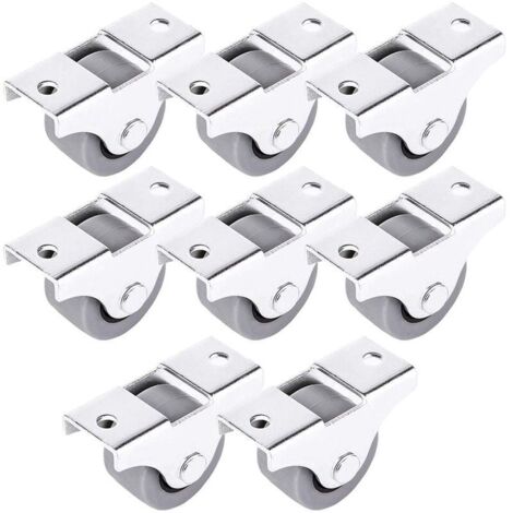 Juego de 8 mini ruedas para muebles de 25 mm, ruedas fijas para muebles y equipos
