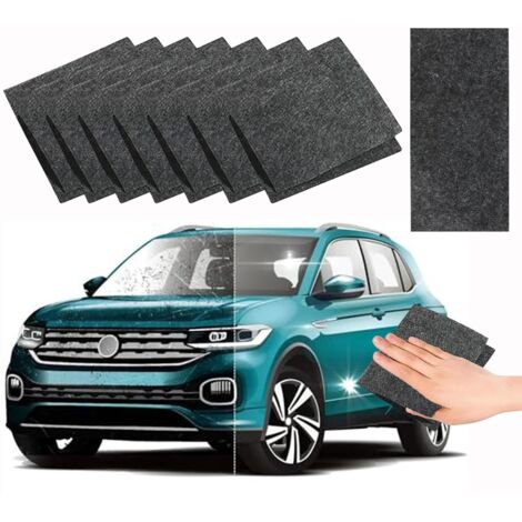 Juego de 8 paños Nano Sparkle, paño para eliminar arañazos del coche, reparación eficaz de arañazos, compatible con todos los colores, paño para eliminar arañazos del coche, L, gris oscuro