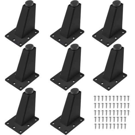 Juego de 8 patas modernas de aleación de aluminio para muebles - Patas triangulares de metal para mesa - Accesorios de repuesto para sofá, armario y gabinete - Negro