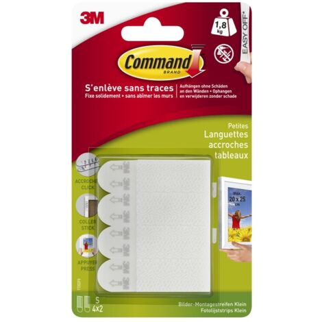 Juego de 8 pestañas adhesivas COMMAND tableros decorativos, blanco COMMAND